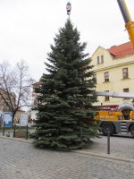Vánoční strom již zdobí písecké náměstí